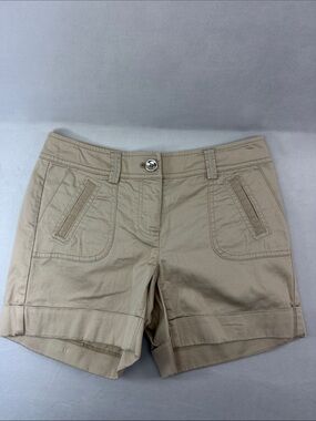 WHBM Chino Shorts Khaki Rolled Cuff Preppy Y2K White House Black Market
